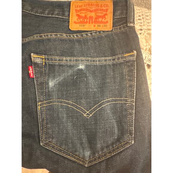 Levi’s 559 Relaxed Straight Jeans W34 L30 100% Cotton Made in Egypt - Picture 4 of 6